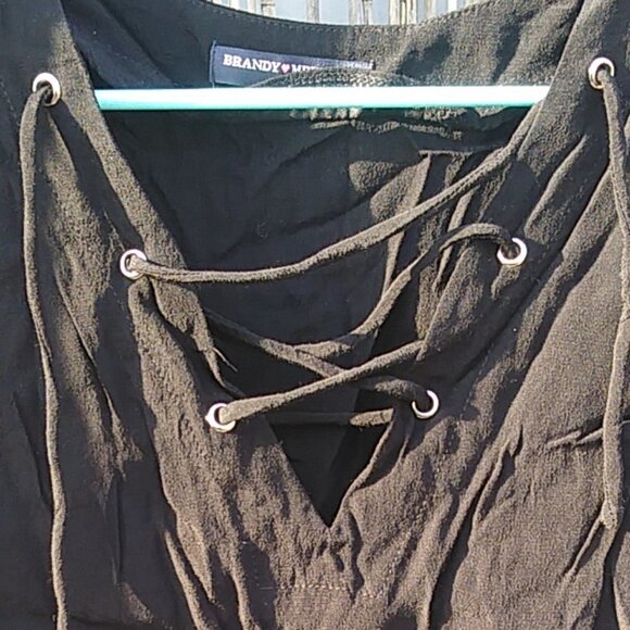 Brandy Melville Black V-Neck Crop Top - Women's - S - Picture 3 of 13